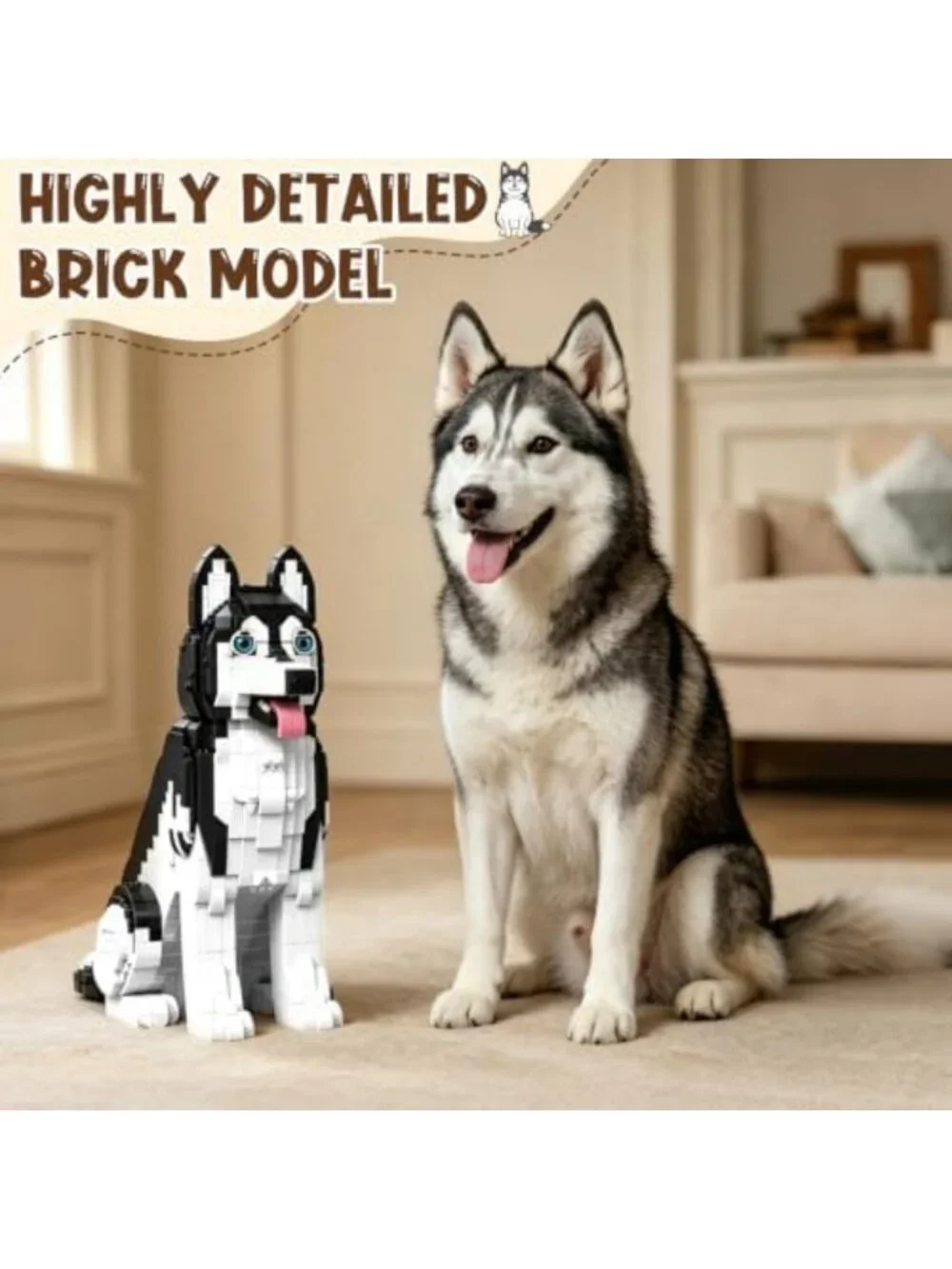 Realistic Dog Model Kit - 1439-Piece Building Blocks Set for Creative Play